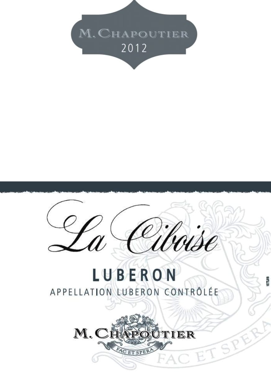 M. Chapoutier Luberon La Ciboise Blanc 2012  Front Label