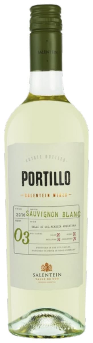 Portillo Sauvignon Blanc 2016 Front Bottle Shot