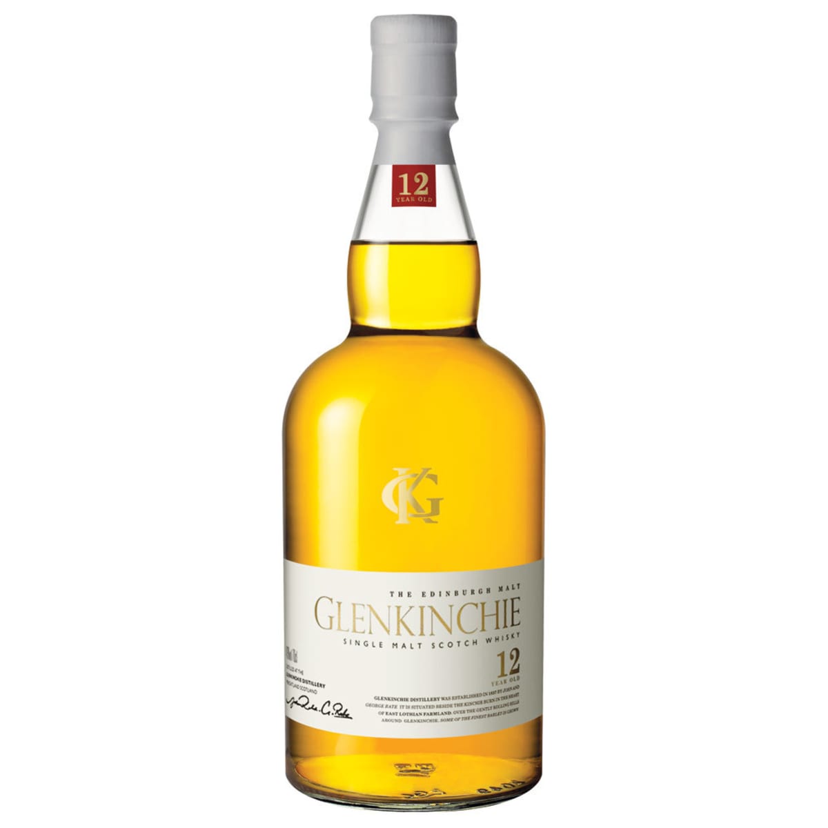 Glenkinchie 12 Year Single Malt Scotch Whisky Front Bottle Shot