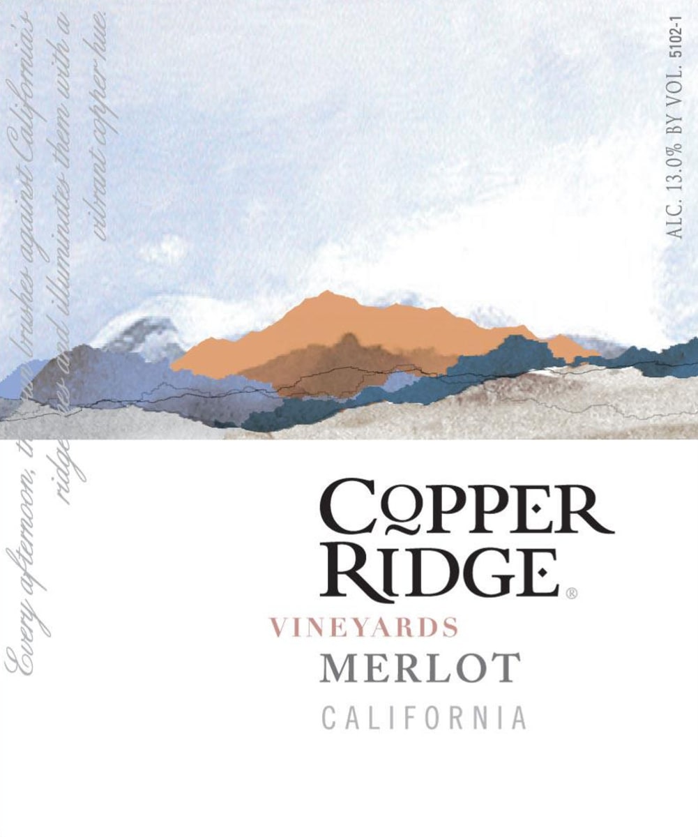 Copper Ridge Vineyards Merlot Front Label