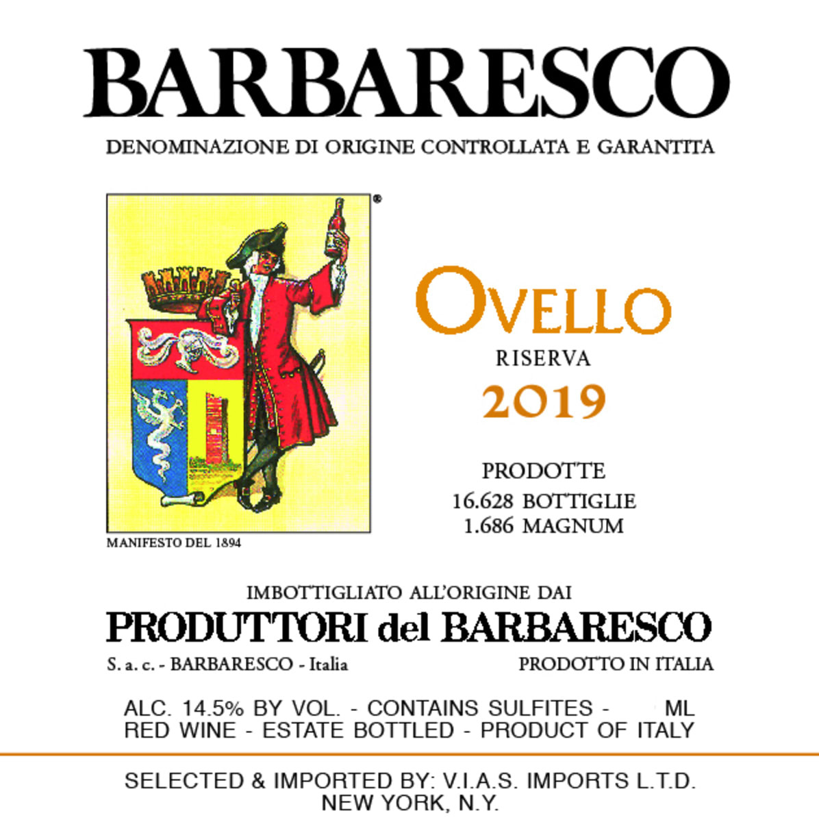 Produttori del Barbaresco Barbaresco Ovello Riserva (1.5 Liter Magnum) 2019  Front Label