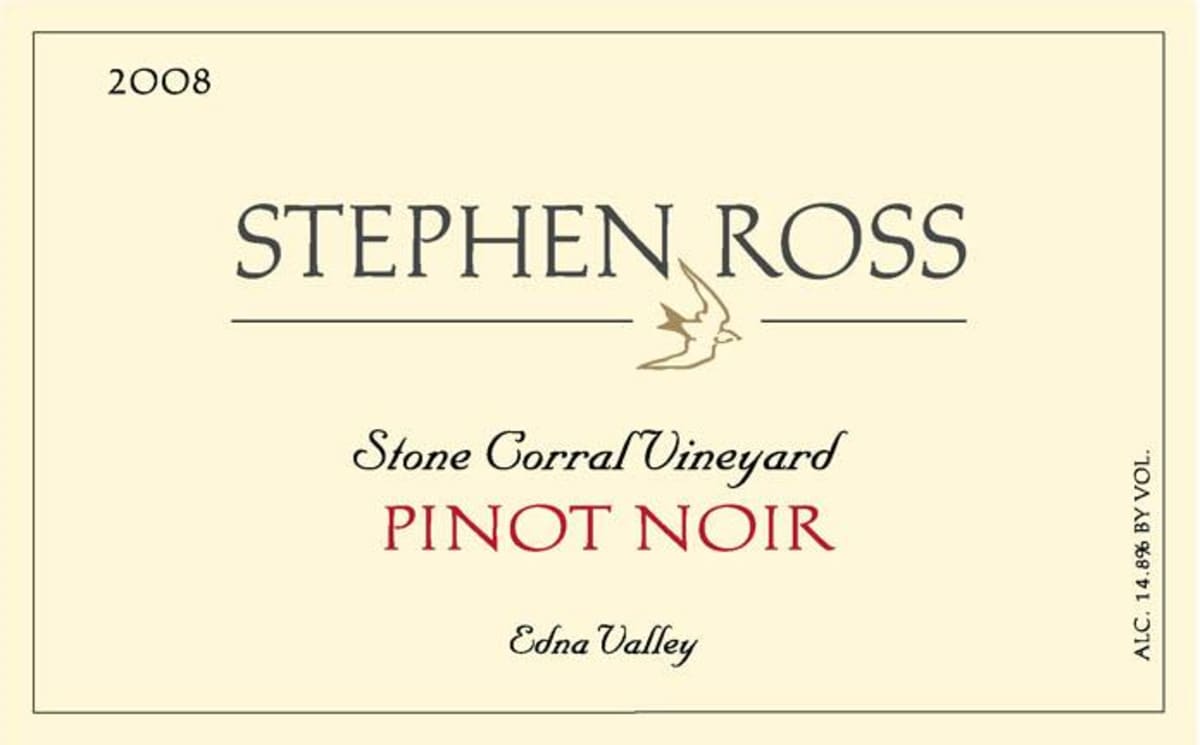 Stephen Ross Stone Corral Vineyard Pinot Noir 2008 Front Label