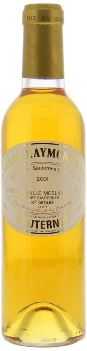 Chateau Raymond-Lafon Sauternes 2001  Front Bottle Shot