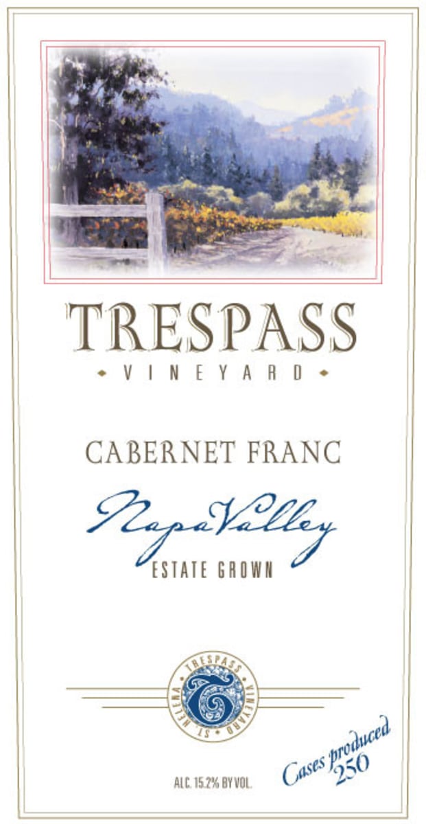 Trespass Vineyard Cabernet Franc 2008  Front Label