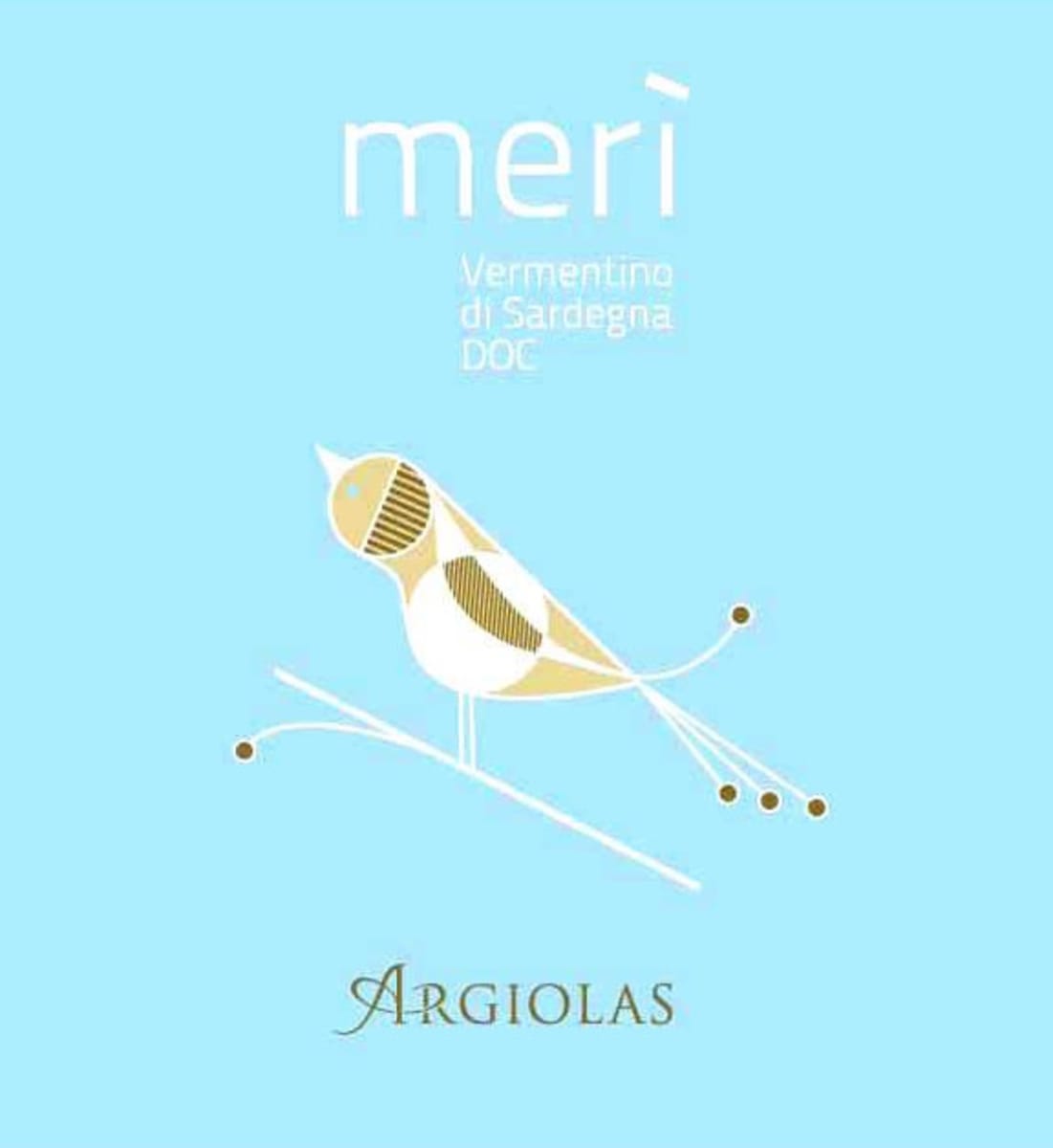 Argiolas Vermentino di Sardegna Meri 2014  Front Label