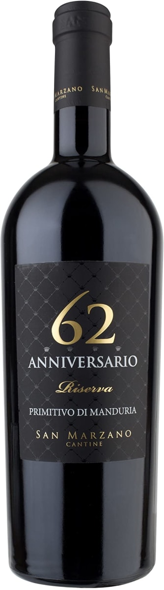 Cantine San Marzano Anniversario 62 Primitivo di Manduria Riserva 2017  Front Bottle Shot