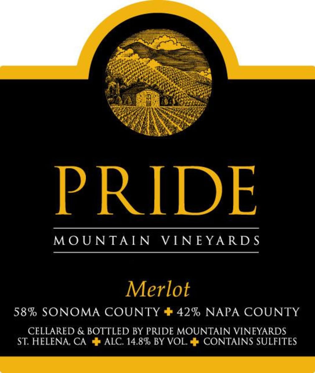 Pride Mountain Vineyards Merlot (375ML half-bottle) 2018  Front Label