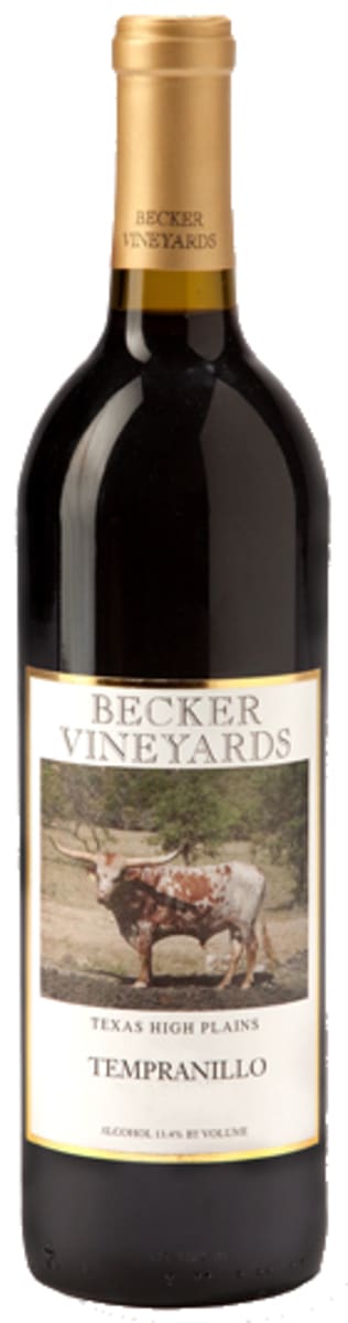 Becker Vineyards Tempranillo 2017  Front Bottle Shot
