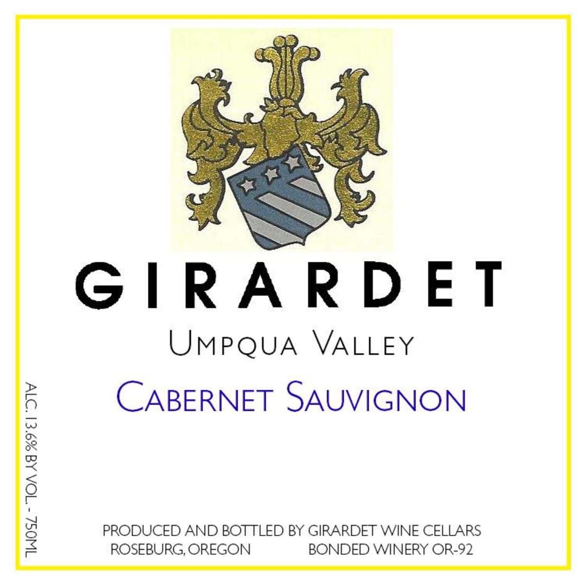 Girardet Cabernet Sauvignon 2012  Front Label