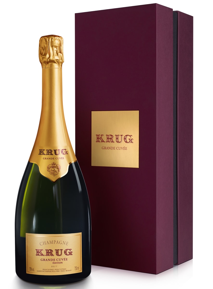 Krug Grande Cuvee Brut (168th Edition) with Gift Box Front Bottle Shot