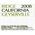 Ridge Geyserville 2008 Front Label