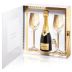 wine.com Champagne Krug Grande Cuvee 375ML and two flutes Front Label