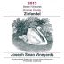Joseph Swan Bastoni Zinfandel 2012 Front Label