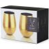 wine.com Viski Gold Stemless Wine Glasses (Set of 2) Gift Product Image