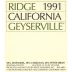 Ridge Geyserville (1.5 Liter Magnum) 1991 Front Label