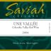 Saviah Une Vallee Red 2004 Front Label