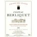 Chateau Berliquet 2005 Front Label