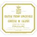 Flat front label of wine