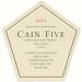Cain Five 2012 Front Label