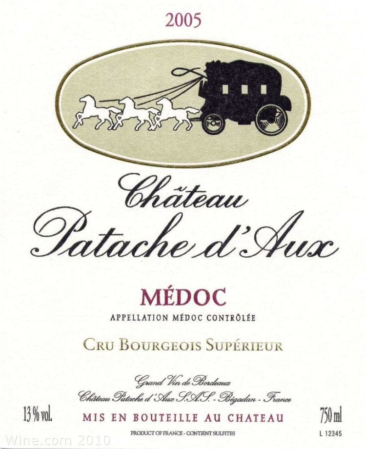 Flat front label of wine