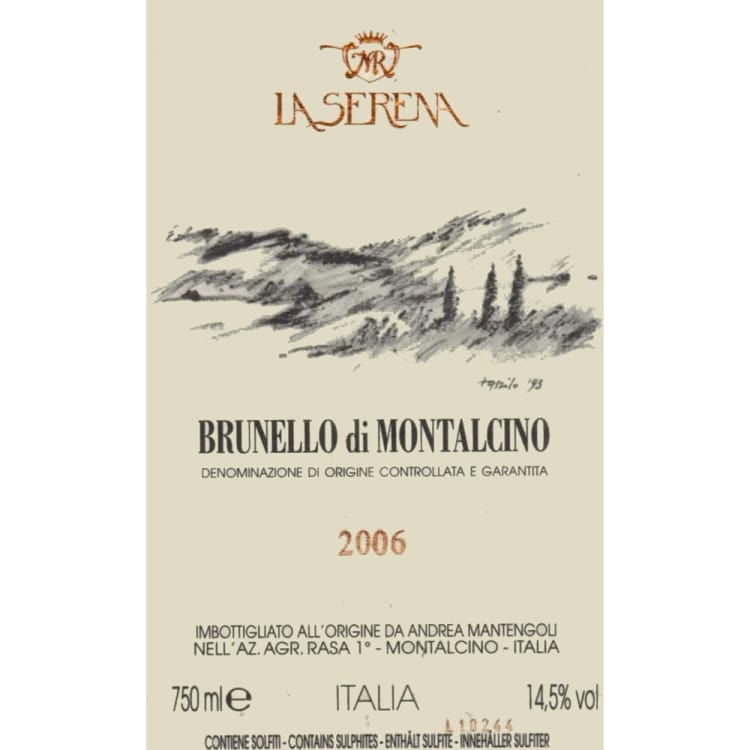 Flat front label of wine