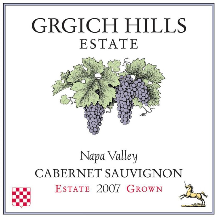 Flat front label of wine
