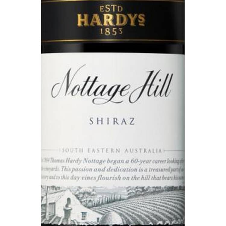 Flat front label of wine