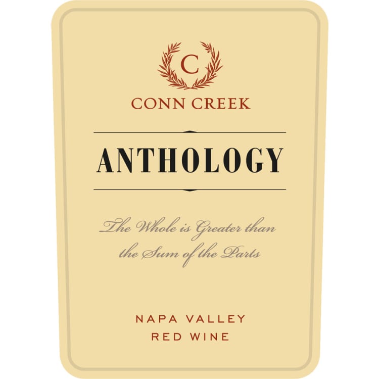 Flat front label of wine