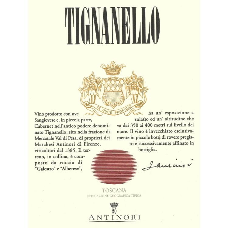 Flat front label of wine