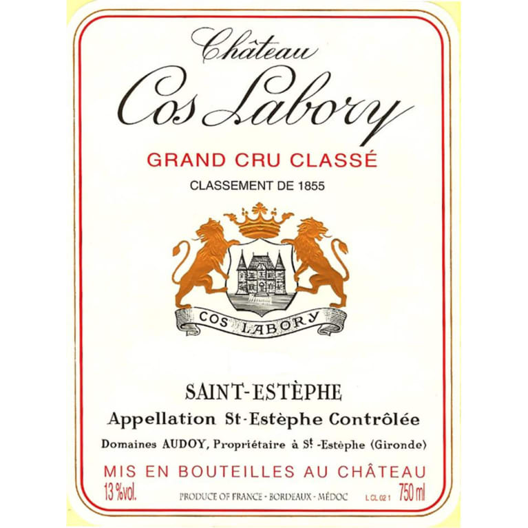 Flat front label of wine