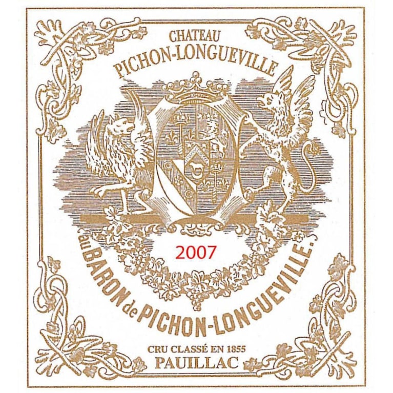 Chateau Pichon-Longueville Baron 2007 Front Label