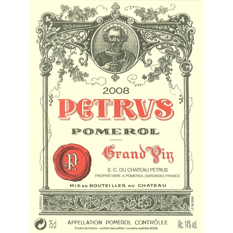 Chateau Petrus 2008 Front Label
