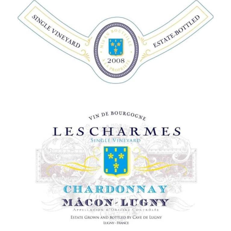 Cave de Lugny Macon Lugny Les Charmes Chardonnay 2008 Front Label