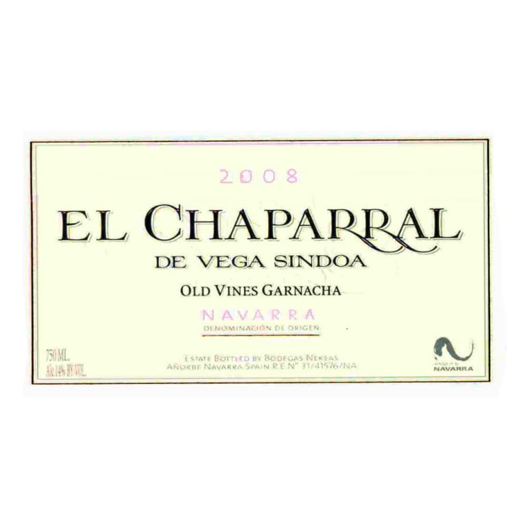 Bodegas Nekeas El Chaparral Old Vines Garnacha 2008 Front Label
