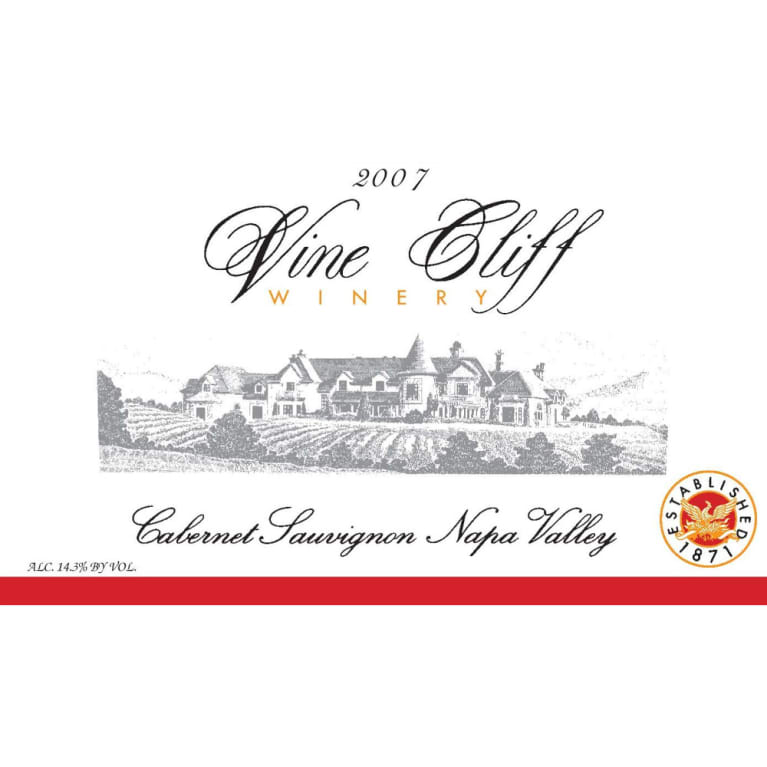 Flat front label of wine