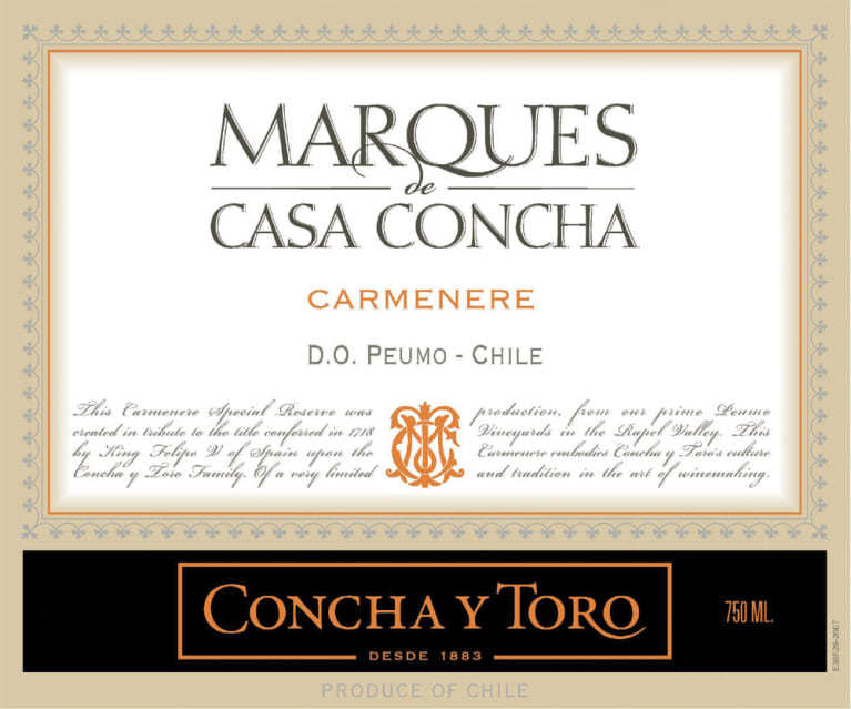 Image result for Concha y Toro Marques de Casa Concha Carmenere 2015 Rapel Valley