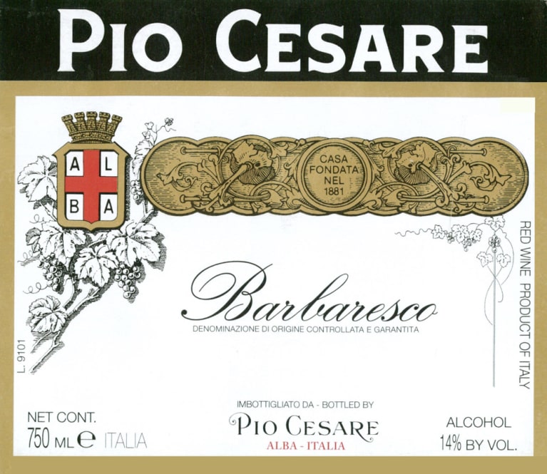 Flat front label of wine