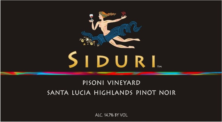 Flat front label of wine