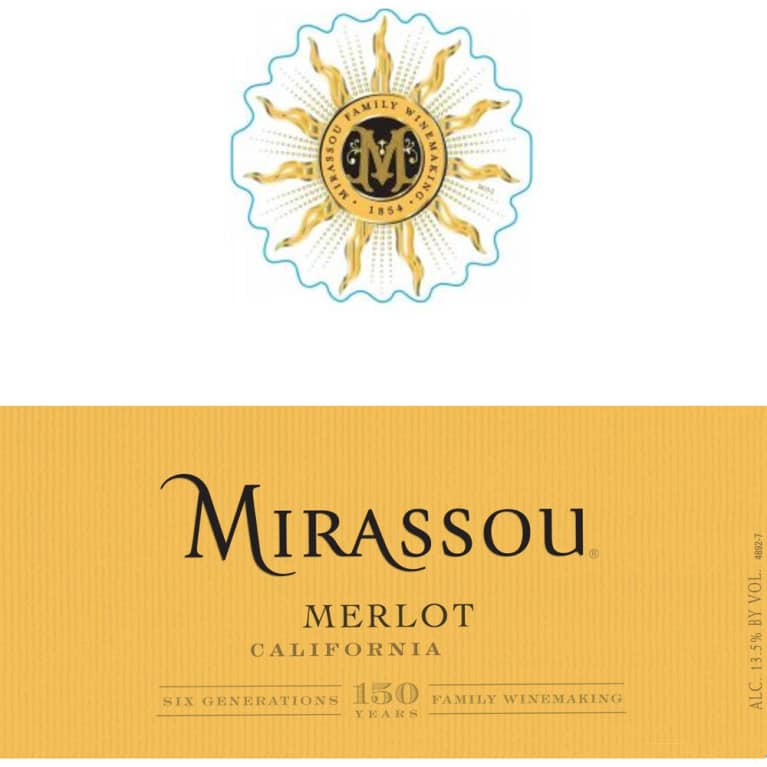Flat front label of wine