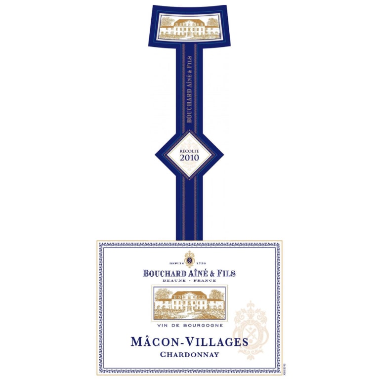 Flat front label of wine