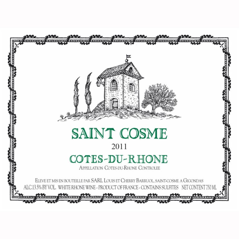 Chateau de Saint Cosme Cotes du Rhone Blanc 2011 Front Label