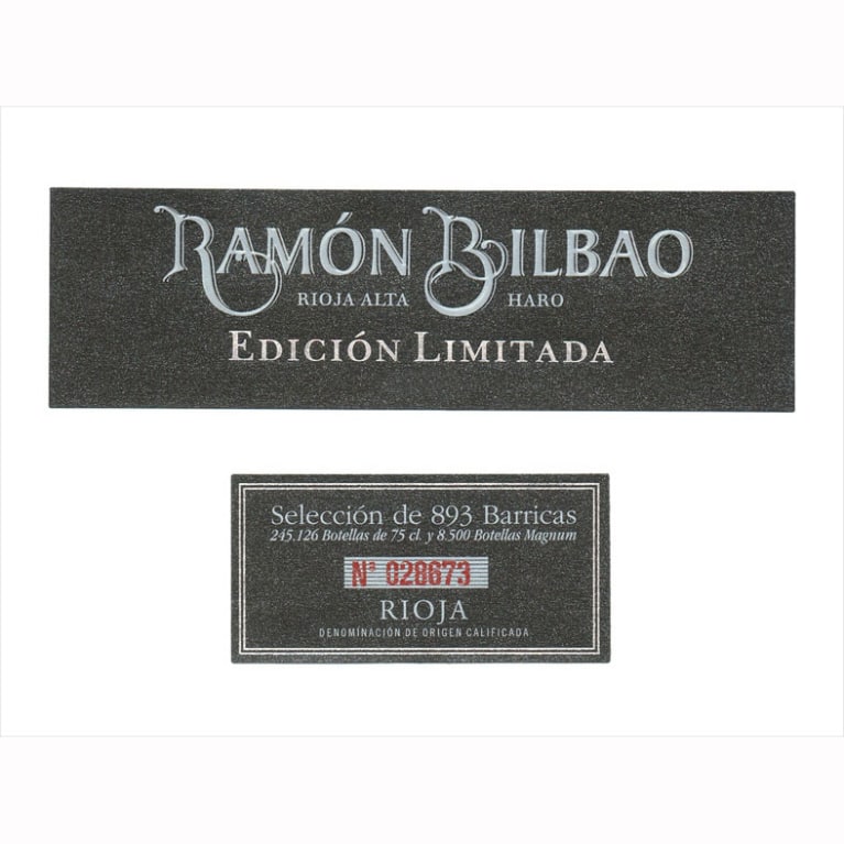 Flat front label of wine