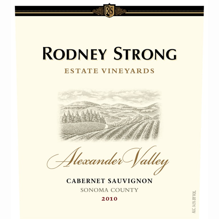 Flat front label of wine
