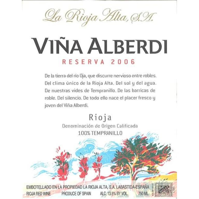 Flat front label of wine