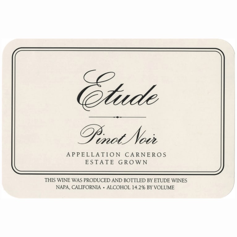 Flat front label of wine