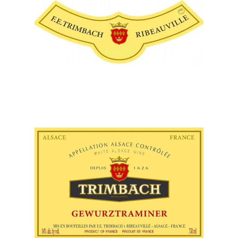 Flat front label of wine