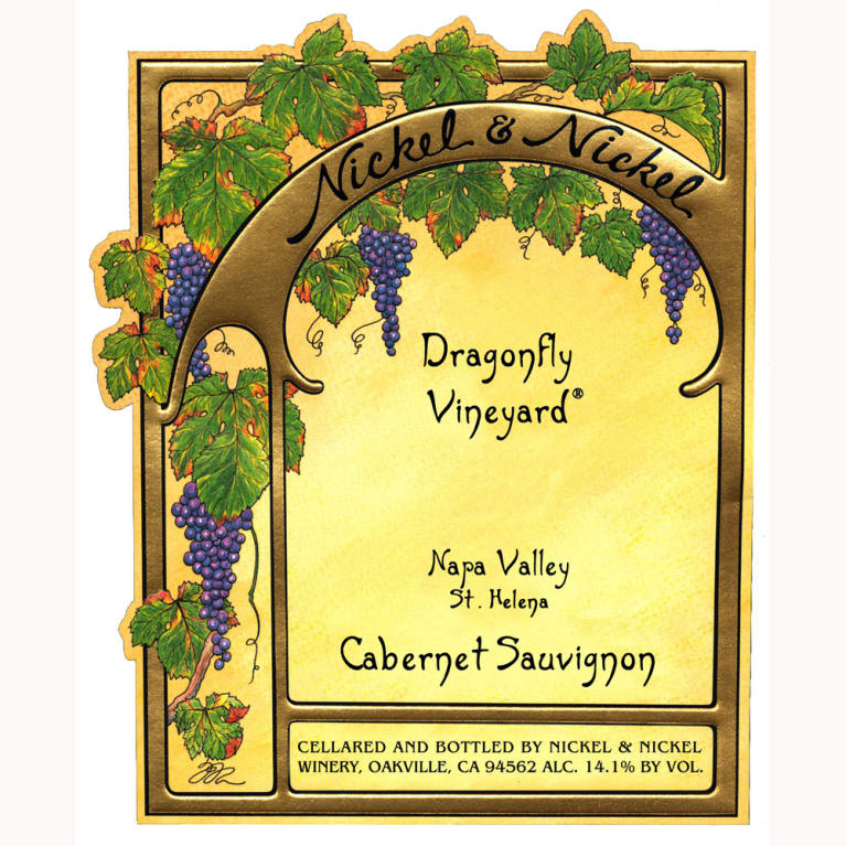 Flat front label of wine