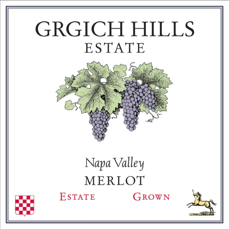 Flat front label of wine