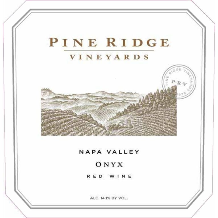Flat front label of wine