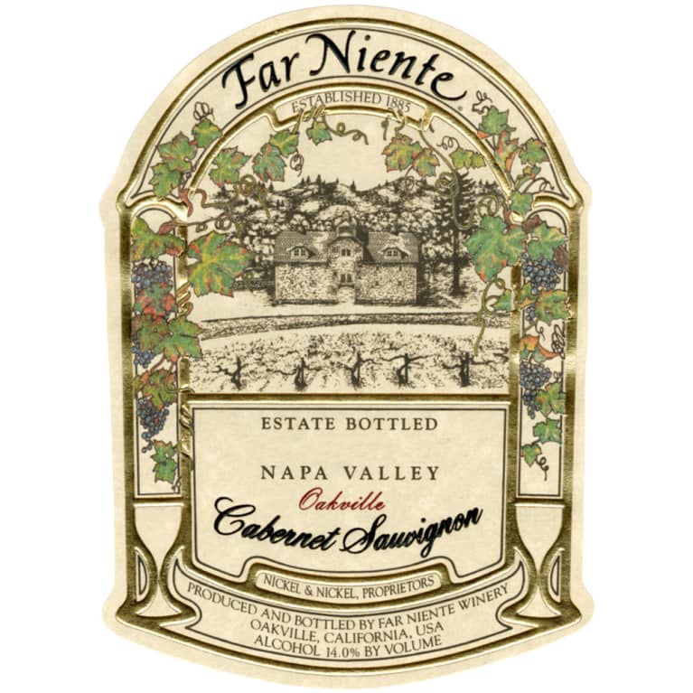 Flat front label of wine